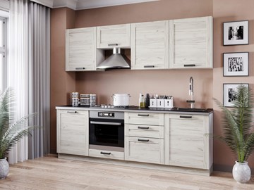 Модульный кухонный гарнитур Винченца 2400 (Белый/Дуб крафт белый) в Магадане