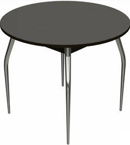 Раздвижной стол Ривьера исп. круг хром №5 (стекло коричневое/венге) в Магадане