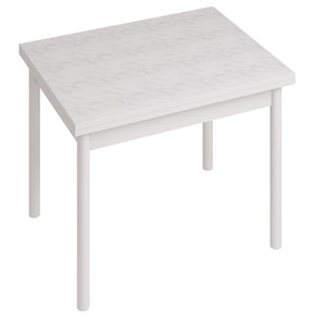 Кухонный обеденный стол СТ22, Белый/Белый мрамор в Магадане