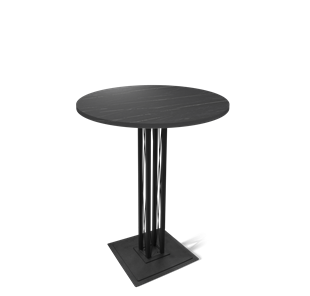 Барный стол Sheffilton SHT-TU6-BS1/H110 / SHT-TT 80 ЛДСП (камень пьетра гриджио черный/черный) в Магадане