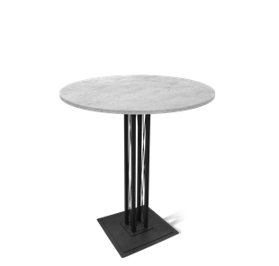 Маленький обеденный стол SHT-TU6-BS1/H110 / SHT-TT 90 ЛДСП (бетон чикаго светло-серый/черный) в Магадане