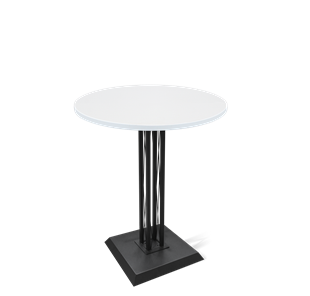 Барный стол SHT-TU6-BS2/H110 / SHT-TT 80 МДФ (белоснежная шагрень/черный) в Магадане