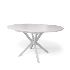 Кухонный овальный стол Kenner B1300 (Белый/Стекло белое сатин) в Магадане