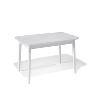 Кухонный раскладной стол Kenner 1200M (Белый/Стекло белое глянец) в Магадане