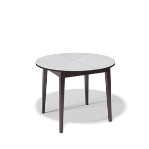 Кухонный круглый стол Kenner 1000M (Венге/Стекло белое глянец) в Магадане