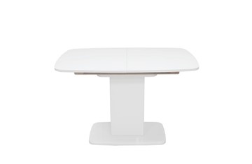 Кухонный стол раздвижной Leset Денвер 1Р (Белый лак/стекло глянцевое белое) в Магадане