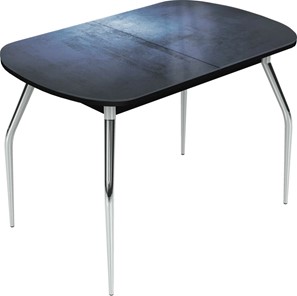 Кухонный раскладной стол Ривьера исп.2 хром №5 (Exclusive h149/черный) в Магадане