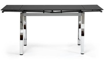 Кухонный стол раскладной CAMPANA ( mod. 346 ) металл/стекло 70x110/170x76, хром/черный арт.11413 в Магадане