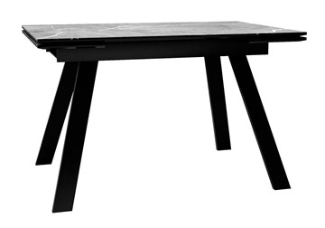 Раздвижной стол DikLine DKL140 Керамика Серый мрамор/опоры черные (2 уп.) в Магадане