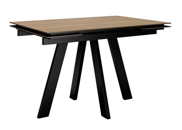 Кухонный стол раздвижной DikLine DM120 Дуб галифакс / опоры черные в Магадане