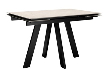 Раздвижной стол DikLine DM120 Хромикс белый / опоры черные в Магадане