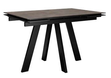 Кухонный раскладной стол DikLine DM120 Хромикс бронза / опоры черные в Магадане