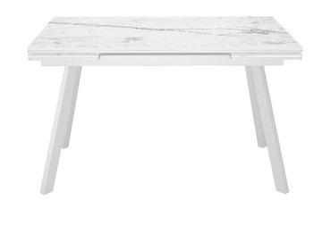 Керамический стол DikLine SKA125 Керамика Белый мрамор/подстолье белое/опоры белые (2 уп.) в Магадане