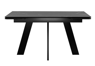 Обеденный раздвижной стол DikLine SKM140 Керамика Черный мрамор/подстолье черное/опоры черные (2 уп.) в Магадане