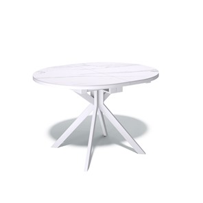 Кухонный раздвижной стол DO1100 (белый/керамика мрамор белый) в Магадане