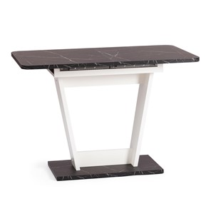 Кухонный раскладной стол FOX, ЛДСП, 68.6x110-145x75 см, Мрамор черный/Белый, арт.21177 в Магадане