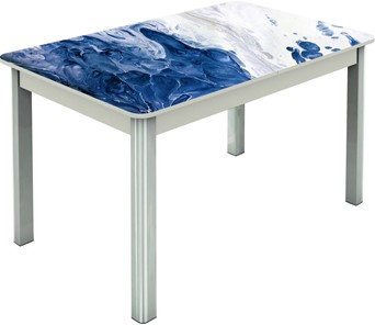 Кухонный стол раздвижной Гамбург исп.2 ноги метал. крашеные №23, Фотопечать (Вода №11) в Магадане