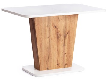 Кухонный стол раскладной GENT ЛДСП, 110-145x68,6x75,5 Дуб вотан/Белый арт.19130 в Магадане