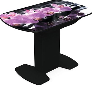 Кухонный раскладной стол Корсика исп. 2 Фотопечать (Цветы №30) 1200(1515)*800 в Магадане