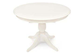 Кухонный раскладной стол LEONARDO (Леонардо) Dia 107+46x76 pure white (402) в Магадане