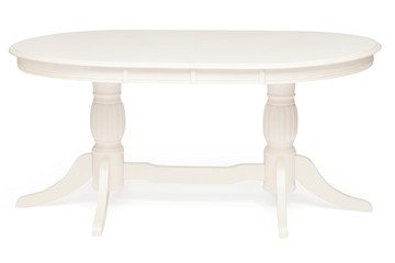 Овальный обеденный стол LORENZO (Лоренцо) 160+46x107x76, pure white (402) в Магадане