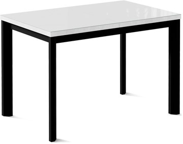 Кухонный раскладной стол Кубика Нагано-1G (ноги черные, стекло cristal/белый цемент) в Магадане