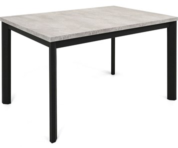 Кухонный стол раскладной Кубика Нагано-3L (ноги черные, светлый цемент) в Магадане
