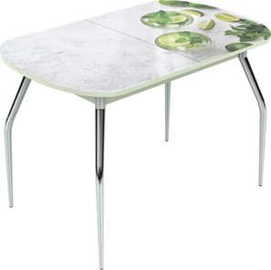 Обеденный раздвижной стол Ривьера исп.1 ноги метал. крашеные №24 Фотопечать (Фрукты №28) в Магадане