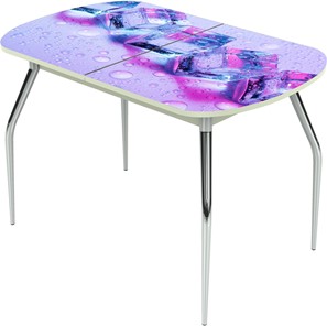 Раздвижной стол Ривьера исп.2 ноги метал. крашеные №24 Фотопечать (Вода №2) в Магадане