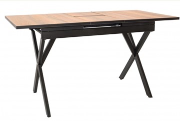 Обеденный раздвижной стол Стайл № 11 (1100/1500*700 мм.) столешница Оптивайт , фотопечать, форма Флан, с механизмом бабочка в Магадане