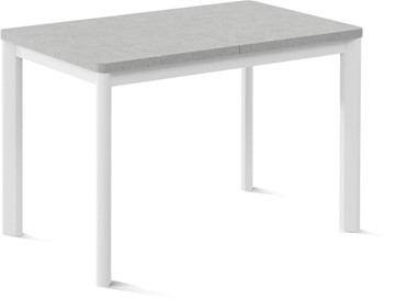 Кухонный раздвижной стол Кубика Токио-2L (ноги металлические белые, светлый цемент) в Магадане