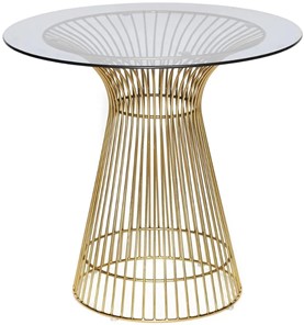 Обеденный стол ARGO (mod. DT1471) металл/стекло, D80x74.5 черный/золотой в Магадане