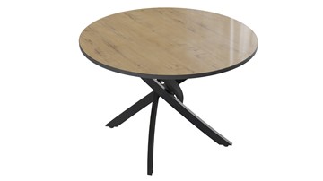 Кухонный круглый стол Diamond тип 2 (Черный муар/Бунратти глянец) в Магадане