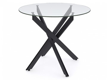 Стеклянный обеденный стол Dikline R900 стекло/ножки черный металл в Магадане