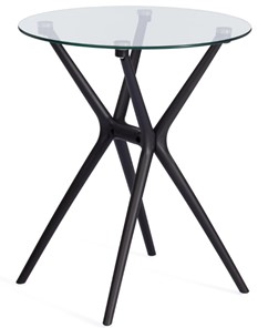 Обеденный стол PARNAVAZ (mod. 29) пластик/стекло, 60х60х70,5 прозрачный/черный арт.19698 в Магадане