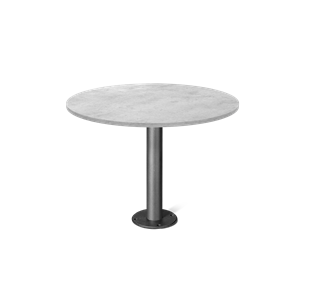 Круглый стол на кухню SHT-TU13 / SHT-TT 90 ЛДСП (бетон чикаго светло-серый/черный муар) в Магадане