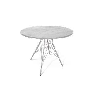 Кухонный круглый стол SHT-TU2-1 / SHT-TT 90 ЛДСП (бетон чикаго светло-серый/хром лак) в Магадане