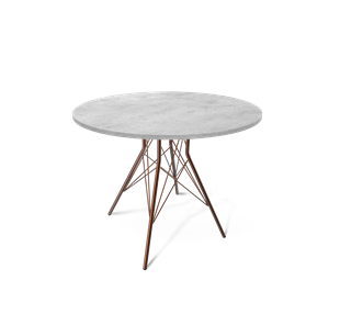Круглый кухонный стол SHT-TU2-1 / SHT-TT 90 ЛДСП (бетон чикаго светло-серый/медный металлик) в Магадане