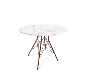 Мини-стол на кухню SHT-TU2-1 / SHT-TT 90 ЛДСП (мрамор кристалл/медный металлик) в Магадане