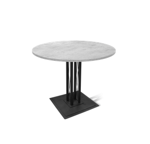 Круглый стол на кухню SHT-TU6-BS1 / SHT-TT 90 ЛДСП (бетон чикаго светло-серый/черный) в Магадане