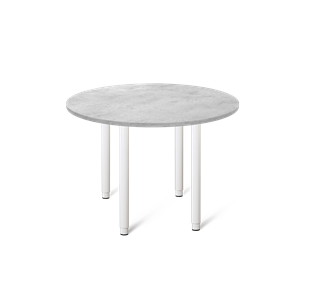 Круглый кухонный стол SHT-TU65 / SHT-TT 90 ЛДСП (бетон чикаго светло-серый/белый) в Магадане