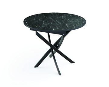 Кухонный стол Олмеко 55.04 Адажио, мрамор черный/черный/металл черный в Магадане