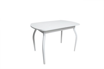 Мини-стол на кухню ПГ-01СТ белое/белое/крашенные фигурные в Магадане