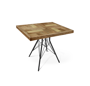 Кухонный квадратный стол SHT-TU2-1/ТT 80/80 (черный муар/дуб коричневый/золото) в Магадане