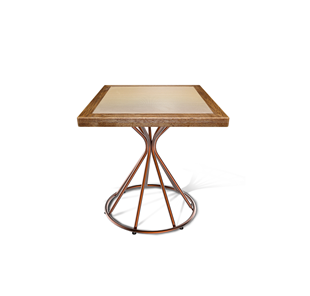 Кухонный квадратный стол SHT-TU4-1/ТT7 60/60 (медный металлик/брашированный коричневый/песочный) в Магадане