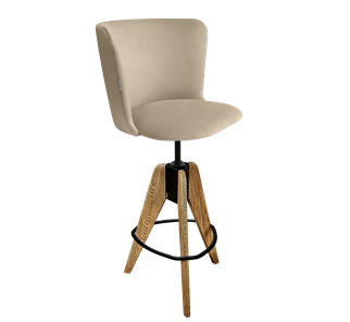 Барный  стул SHT-ST36 / SHT-S92 (ванильный крем/браш.коричневый/черный муар) в Магадане