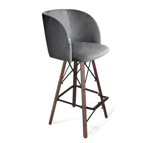 Барный стул SHT-ST33 / SHT-S80 (угольно-серый/темный орех/черный) в Магадане