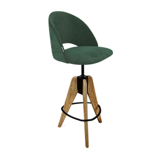 Барный стул SHT-ST34 / SHT-S92 (лиственно-зеленый/браш.коричневый/черный муар) в Магадане