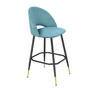 Барный стул SHT-ST34-1 / SHT-S148 (голубая пастель/черный муар/золото) в Магадане