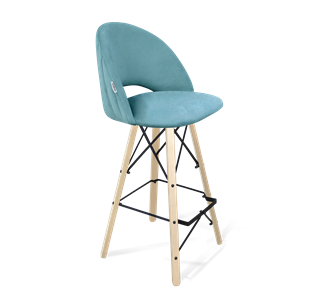 Барный стул SHT-ST34-1 / SHT-S80 (голубая пастель/прозрачный лак/черный) в Магадане